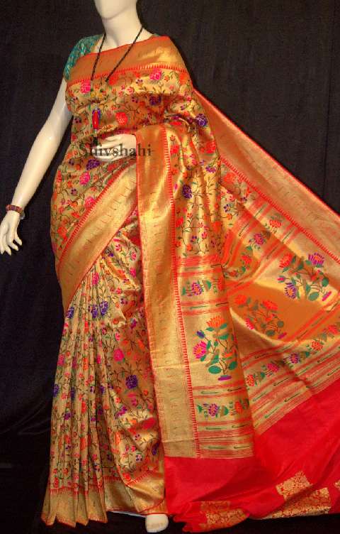 Banarsi paithani silk saree